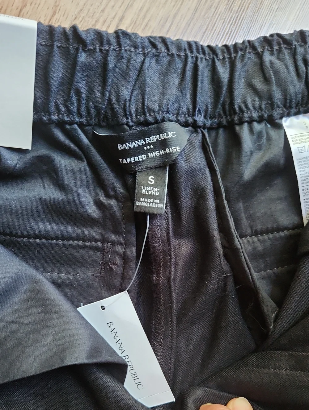 NWT Banana Republic Black Tapered Ankle Pants - Slim Fit Linen Blend Size S